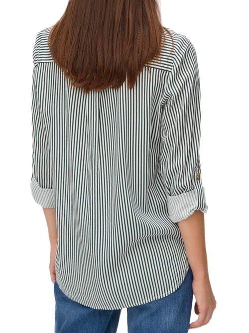 Vero Moda Bumpy Dames overhemd groen/wit - Kiabi Vero Moda Bumpy Dames overhemd groen/wit - Kiabi
