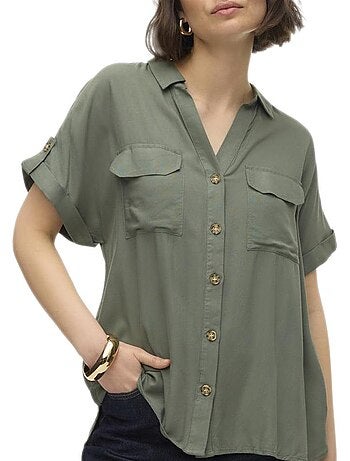 Vero moda bumpy groene damesblouse