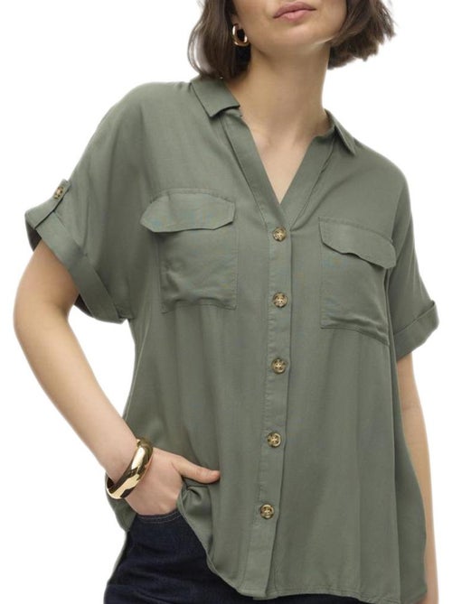 Vero Moda Bumpy Groene Damesblouse - Kiabi Vero Moda Bumpy Groene Damesblouse - Kiabi