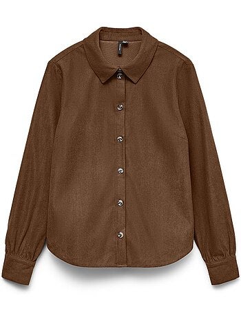 Vero moda callie bruine damesoverhemd