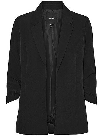 Vero moda carla dames blazer zwart 3/4 mouw