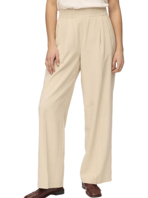 Vero Moda Carmen Wide Beige Dames Pantalon - Kiabi Vero Moda Carmen Wide Beige Dames Pantalon - Kiabi