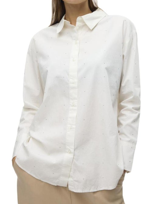 Vero Moda Charlotte Stud Witte Damesblouse - Kiabi Vero Moda Charlotte Stud Witte Damesblouse - Kiabi