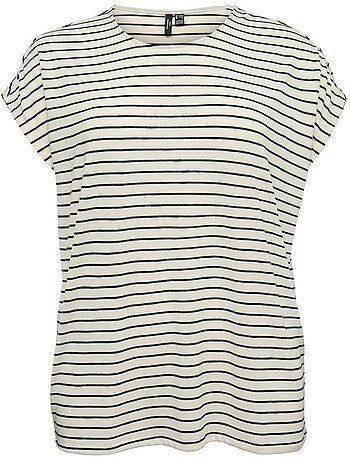 Vero moda cholli t-shirt dames - beige/zwart