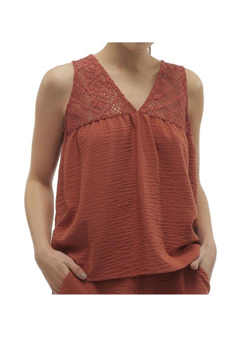 Vero Moda Chris Terracotta Blouse voor Dames - Kiabi Vero Moda Chris Terracotta Blouse voor Dames - Kiabi