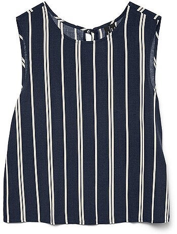 Vero moda christina dames marineblauwe mouwloze top