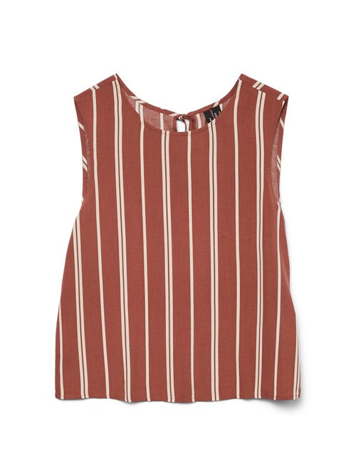 Vero Moda Christina Gestreepte Blouse Wit/Rood voor Dames - Kiabi Vero Moda Christina Gestreepte Blouse Wit/Rood voor Dames - Kiabi
