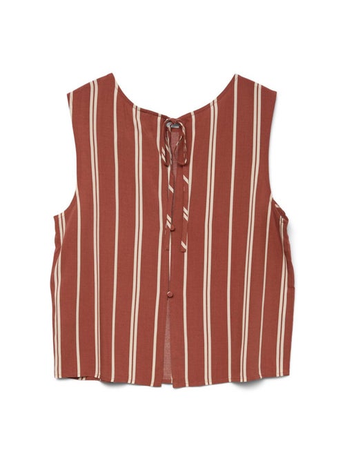 Vero Moda Christina Gestreepte Blouse Wit/Rood voor Dames - Kiabi Vero Moda Christina Gestreepte Blouse Wit/Rood voor Dames - Kiabi