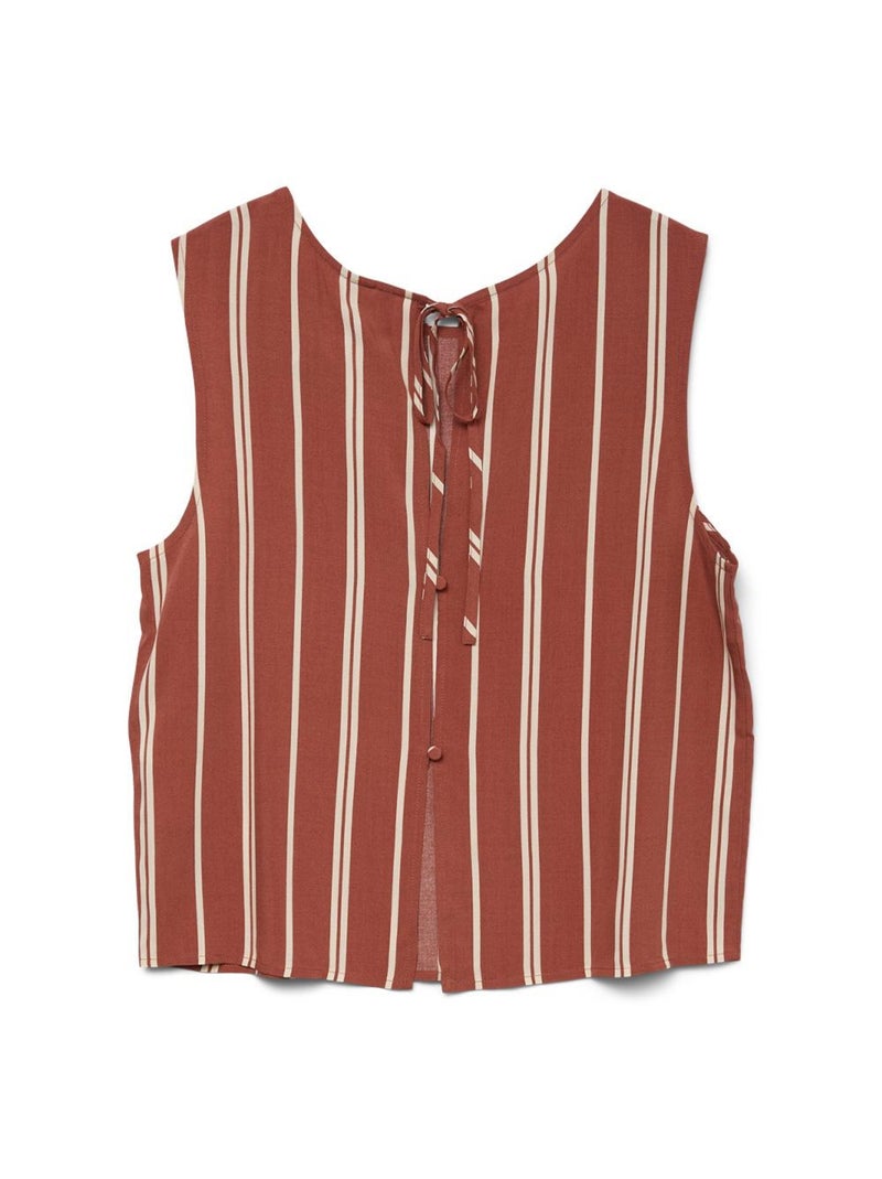 Vero Moda Christina Gestreepte Blouse Wit/Rood voor Dames Rood - Kiabi