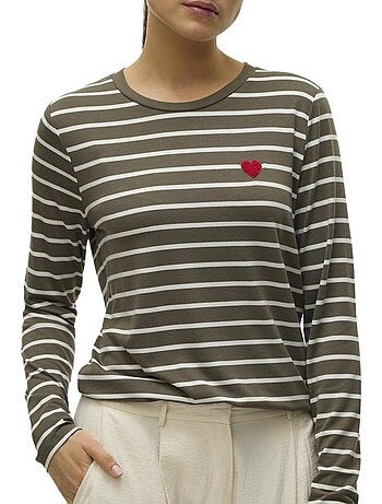 Vero moda zwarte top snclara heart t-shirt