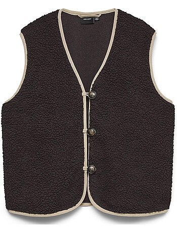 Vero moda cleo dames beige mouwloos gilet