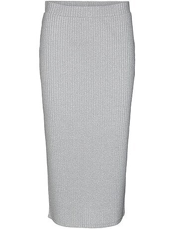 Vero moda cora calf lichtgrijze rok voor dames