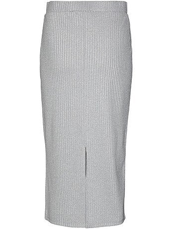 Vero moda cora calf lichtgrijze rok voor dames