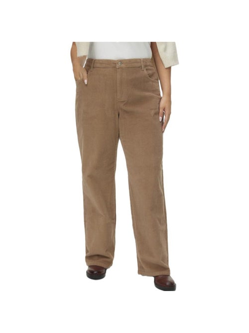 Vero Moda Curve Dames Corduroy Pantalon - Donkerbeige - Kiabi Vero Moda Curve Dames Corduroy Pantalon - Donkerbeige - Kiabi