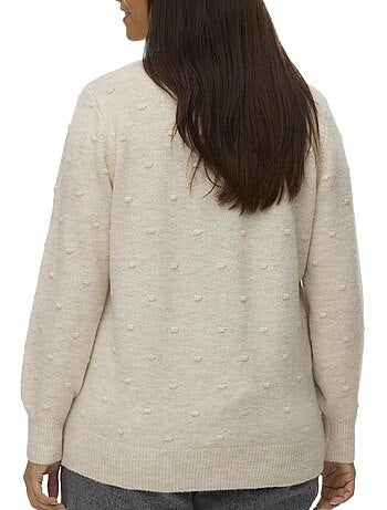 Vero moda curve francesca beige dames trui - grote maten