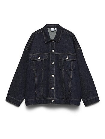 Vero moda curve tessa dames spijkerjasje donkerblauw