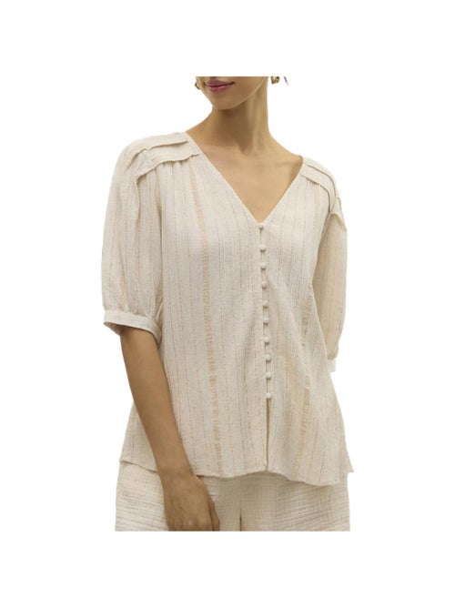 Vero Moda Dahlia Beige Blouse voor Dames - Kiabi Vero Moda Dahlia Beige Blouse voor Dames - Kiabi