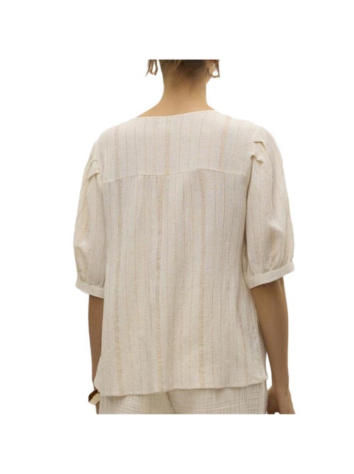 Vero Moda Dahlia Beige Blouse voor Dames - Kiabi Vero Moda Dahlia Beige Blouse voor Dames - Kiabi