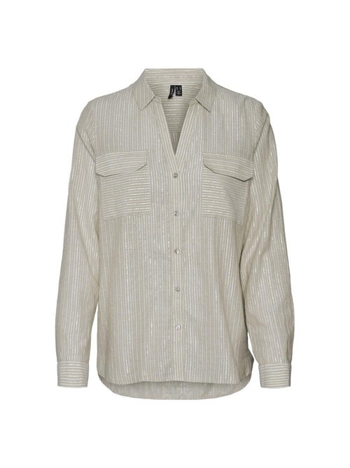 Vero Moda Dames Blouse Beige Lurex - Kiabi Vero Moda Dames Blouse Beige Lurex - Kiabi
