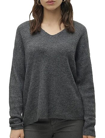 Vero moda dames trui donkergrijs - comfortabele crewneck