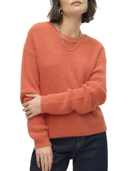 Vero Moda Dames Trui Oranje met Puffmouwen - Kiabi Vero Moda Dames Trui Oranje met Puffmouwen - Kiabi