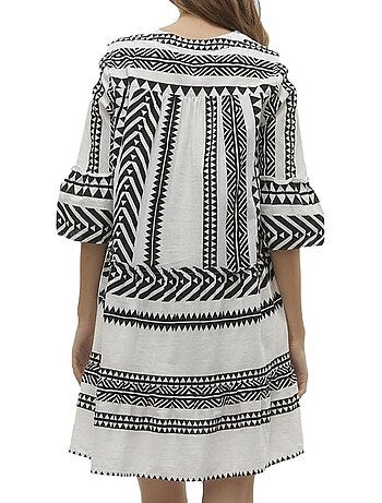 Vero moda dicthe beige/zwarte damesjurk