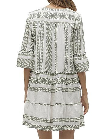 Vero moda dicthe beige/zwarte damesjurk