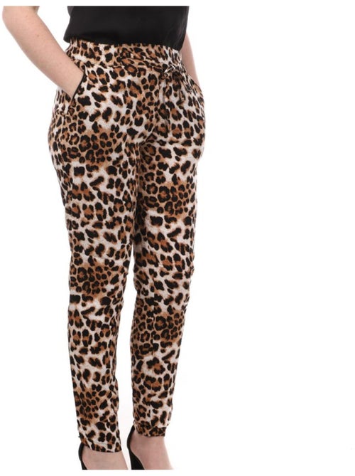 Vero Moda Easy Beige Luipaardprint Damespantalon - Kiabi Vero Moda Easy Beige Luipaardprint Damespantalon - Kiabi