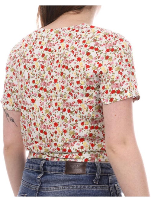 Vero Moda Easy Dames Blouse Wit/Geel met Bloemenprint - Kiabi Vero Moda Easy Dames Blouse Wit/Geel met Bloemenprint - Kiabi