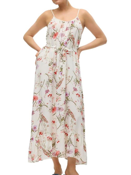 Vero Moda Easy Dames Jurk Beige/Rood/Groen - Kiabi Vero Moda Easy Dames Jurk Beige/Rood/Groen - Kiabi