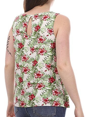 Vero moda easy dames top wit/groen