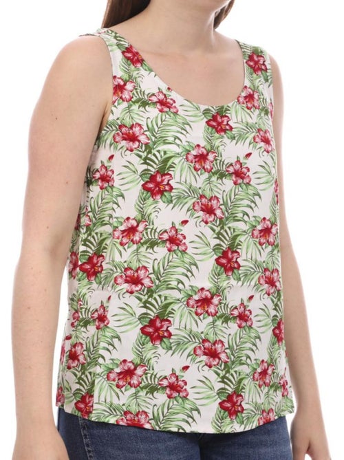 Vero Moda Easy Dames Top Wit/Groen - Kiabi Vero Moda Easy Dames Top Wit/Groen - Kiabi
