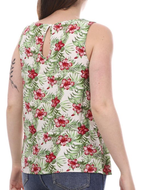 Vero Moda Easy Dames Top Wit/Groen - Kiabi Vero Moda Easy Dames Top Wit/Groen - Kiabi
