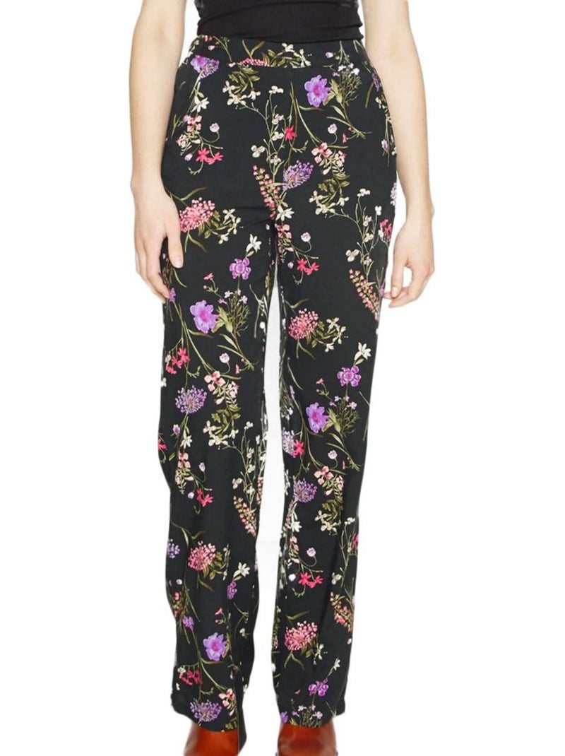 Vero Moda Easy Hw Dames Pantalon Zwart met Patroon Zwart - Kiabi