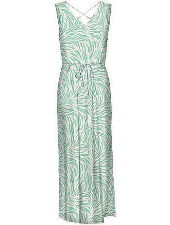 Vero moda easy joy dames jurk groen/beige