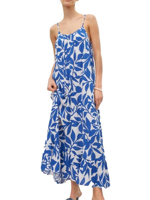 Vero Moda Easy Joy Dames Jurk Wit/Blauw met Patroon - Kiabi Vero Moda Easy Joy Dames Jurk Wit/Blauw met Patroon - Kiabi