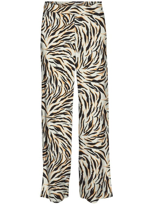 Vero Moda Easy Joy Dames Pantalon met Print - Beige/Zwart/Oranje - Kiabi Vero Moda Easy Joy Dames Pantalon met Print - Beige/Zwart/Oranje - Kiabi