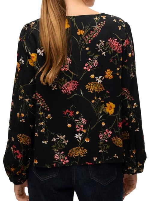 Vero Moda Easy Joy Damesblouse Zwart met Bloemenprint - Kiabi Vero Moda Easy Joy Damesblouse Zwart met Bloemenprint - Kiabi
