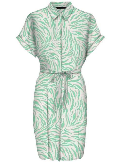 Vero Moda Easy Joy Damesjurk Groen/Beige 10302043 - Kiabi Vero Moda Easy Joy Damesjurk Groen/Beige 10302043 - Kiabi