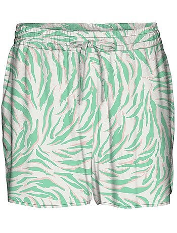 Vero moda easy joy korte damesbroek met beige/groen patroon