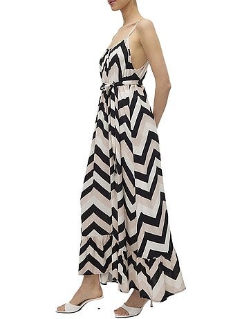 Vero moda easy joy zwarte jurk dames 7/8 lengte