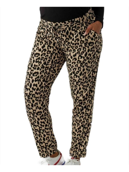 Vero Moda Easy Nw Loose Dames Pantalon met Beige Print - Kiabi Vero Moda Easy Nw Loose Dames Pantalon met Beige Print - Kiabi