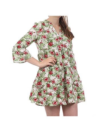 Vero moda easy witte jurk met bloemenprint voor dames
