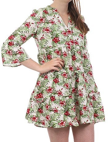 Vero moda easy witte jurk met bloemenprint voor dames