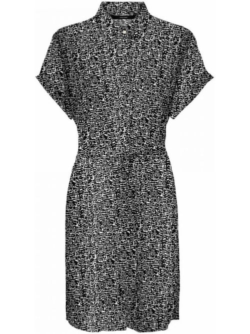 Vero Moda Easy Zwart-Witte Overhemdjurk voor Dames - Kiabi Vero Moda Easy Zwart-Witte Overhemdjurk voor Dames - Kiabi