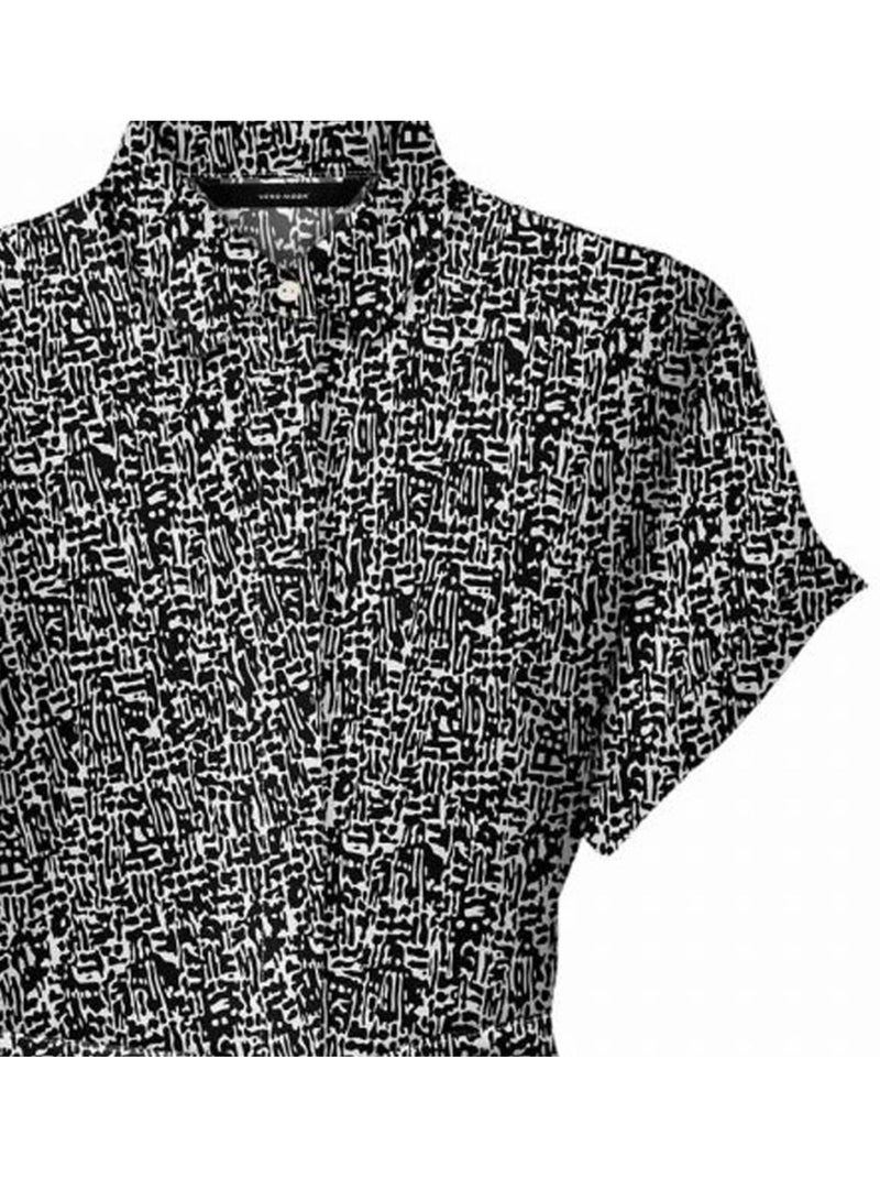 Vero Moda Easy Zwart-Witte Overhemdjurk voor Dames Zwart Wit - Kiabi