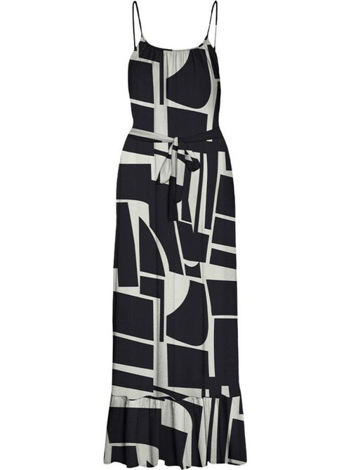 Vero Moda Easy Zwart/Beige Damesjurk - Kiabi Vero Moda Easy Zwart/Beige Damesjurk - Kiabi