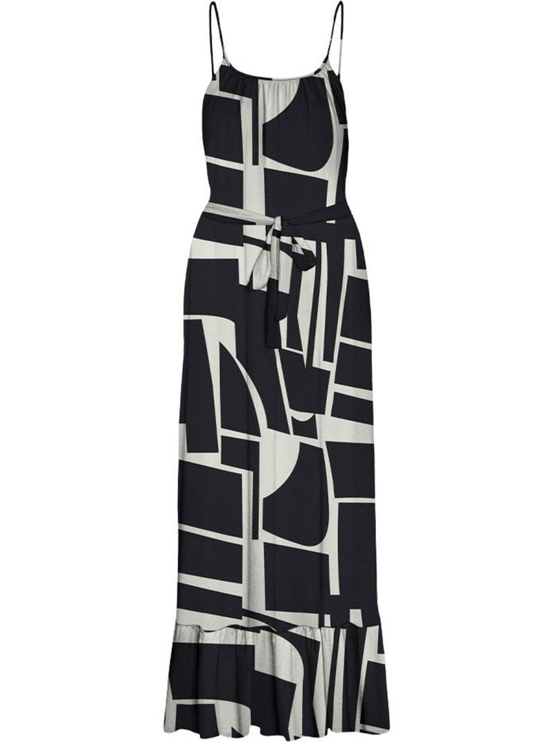 Vero Moda Easy Zwart/Beige Damesjurk Zwart Ecru - Kiabi