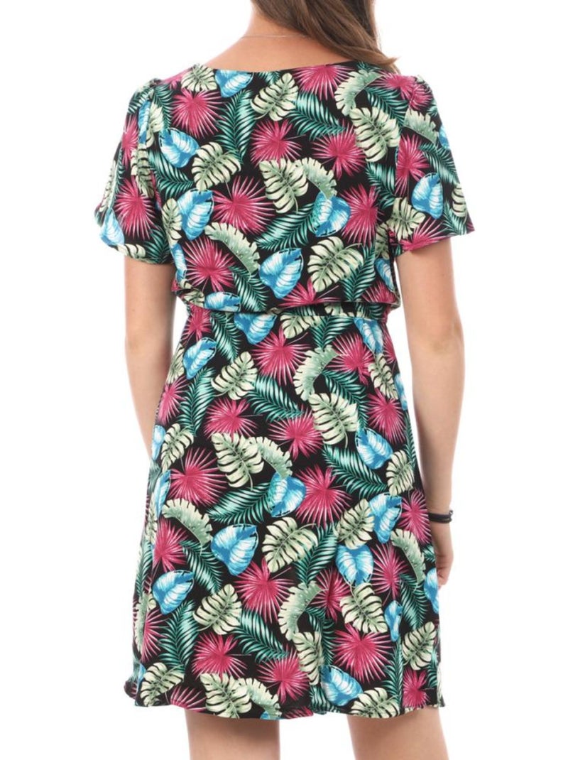 Vero moda easy zwarte bloemenjurk voor dames 10286751 Multicolor - Kiabi