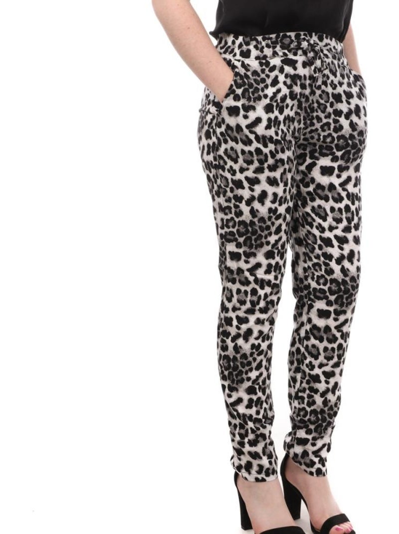Vero Moda Easy Zwarte Luipaardprint Damespantalon Zwart - Kiabi